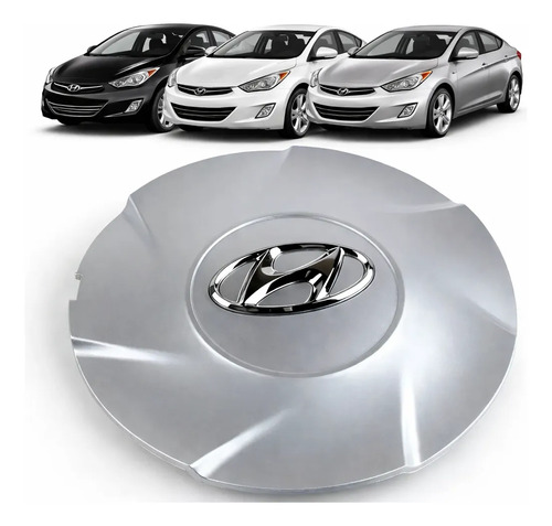 Calota Centro de Roda Hyundai Elantra 2011-2013 Cinza: Reposição Fiel ao Original