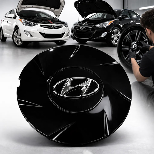 Centro de Roda Hyundai Elantra 2012-2013 Preto: Versão Dark para o Sedã Coreano