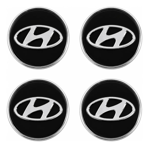 Kit 4 Centros de Roda Hyundai Sonata, Tucson e IX35 Preto: Acabamento Dark para os SUVs Coreanos