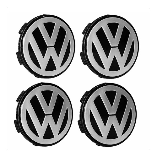 Jogo 4 Centros de Roda Volkswagen 65mm Preto: A Tampa Premium para os VW de Alto Padrão