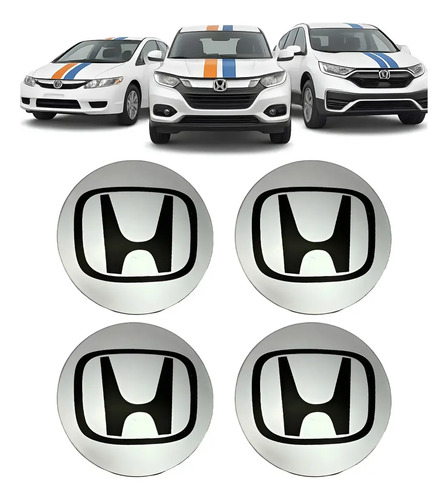 Kit 4 Centros de Roda Honda HRV, CRV e New Civic 69mm Prata: A Família Honda Completa