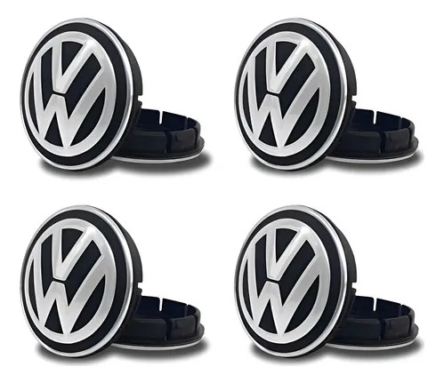 Jogo 4 Centros de Roda VW Gol G4 G5 G6 55mm Preto