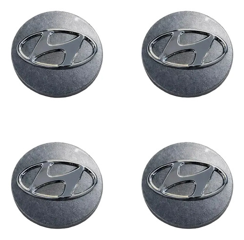 Kit 4 Centros de Roda Hyundai Creta 2016-2022 Krmai Grafite